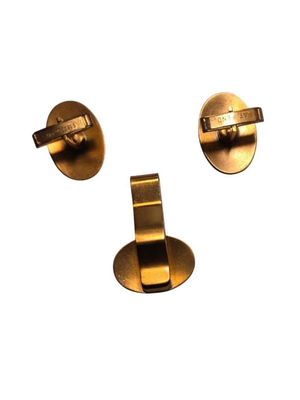 Copper Cufflinks tie clip bar set Black Oval western modern geometric men